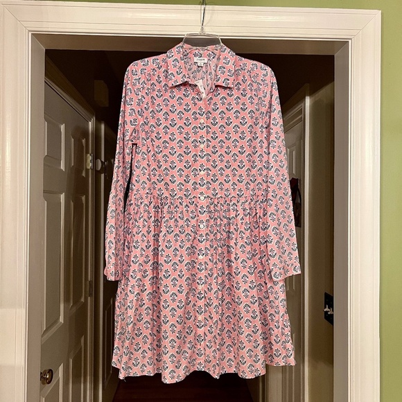 pink striped t shirt dress Pink/Mocha Striped Tee Mini Dress WL24-9641 Large